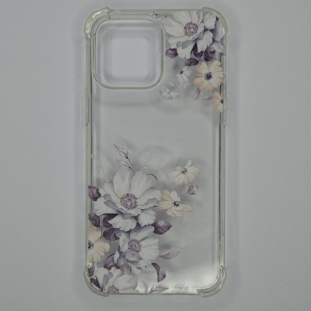 White and Purple Floral Phone Case for Smartphones